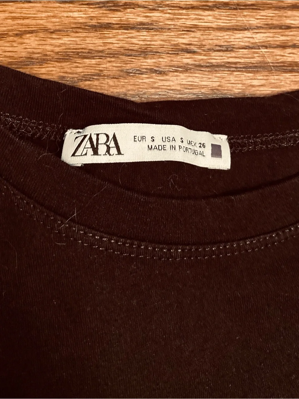 Zara Black Cotton Basic Tee Size Small